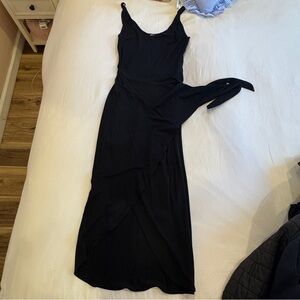 Reformation Black Asymmetrical Sheath Dress